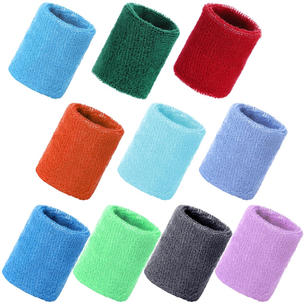 Băng Đeo Cổ Tay Co Giãn Thấm Hút Mồ Hôi Màu Tím Nhạt Dành Cho Người Lớn Và Trẻ Em