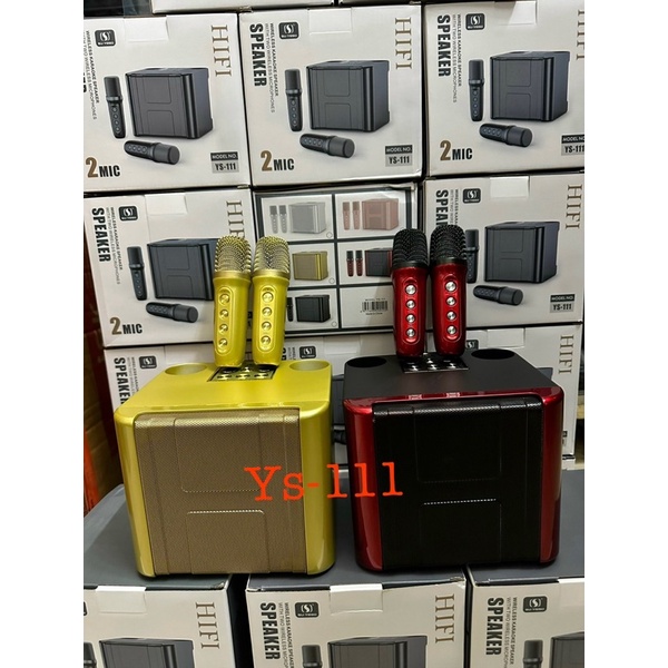 Loa Bluetooth YS-111 kèm 2 micro ko dây Karaoke