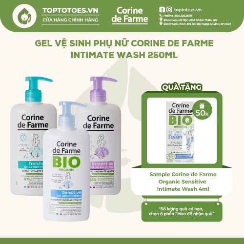 Gel vệ sinh phụ nữ Corine de Farme Intimate Wash 250ml