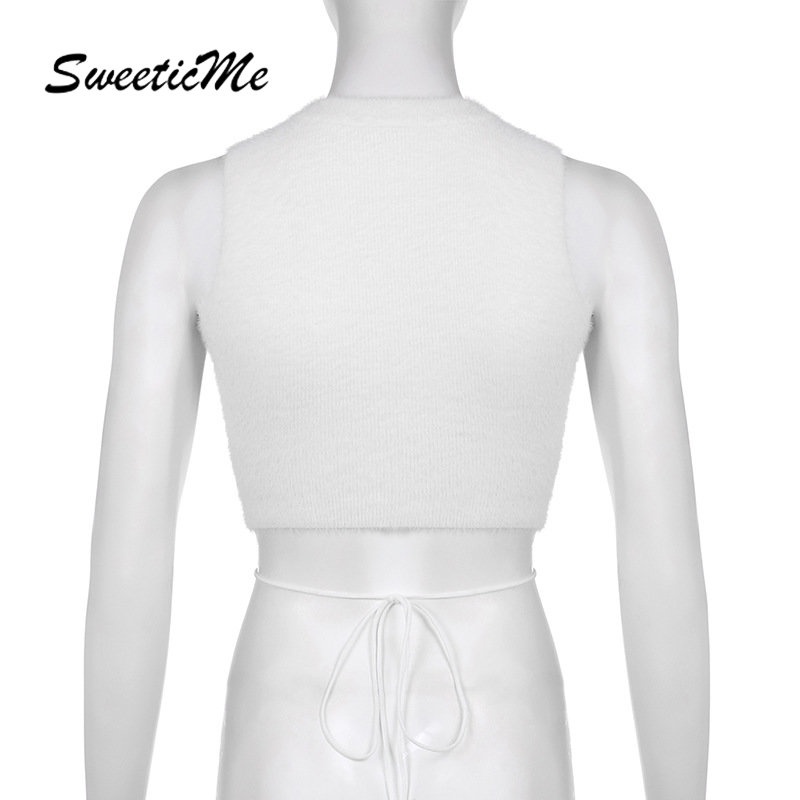 Áo Dệt Kim Sát Nách Dáng Ôm Màu Trơn Thời Trang   Cho Nữ