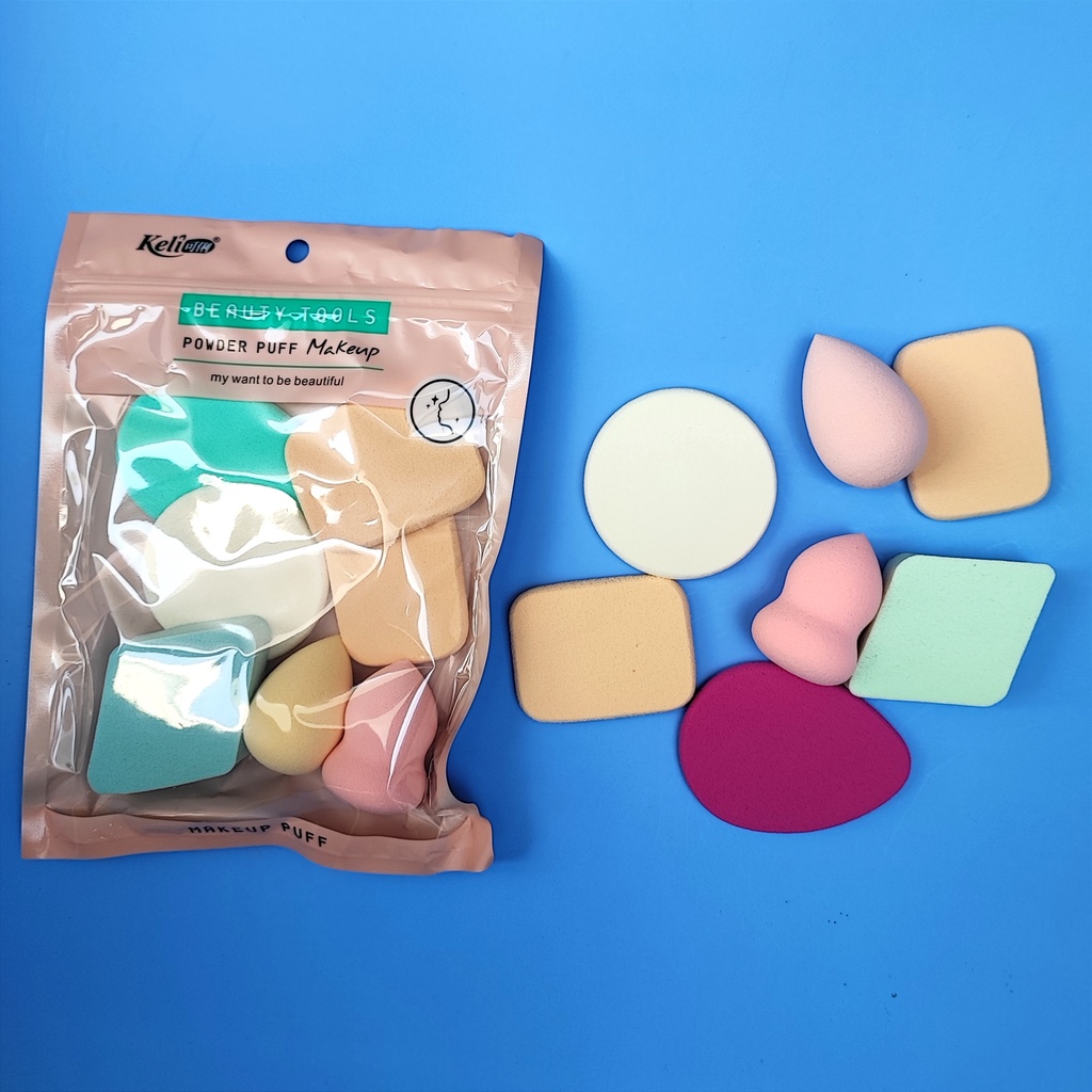 Set bông mút trang điểm đánh phấn KELI Make Up Buff