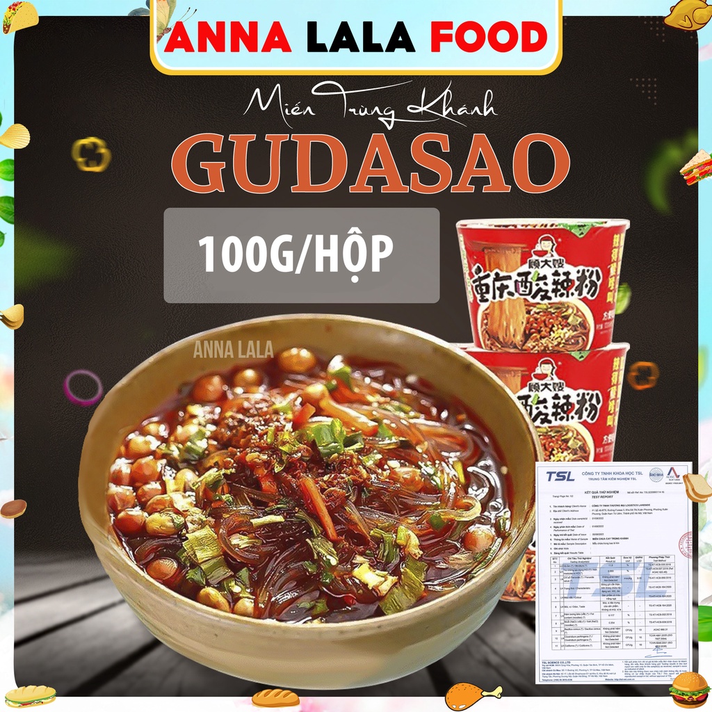 Mỳ Chua cay Trùng Khánh - Miến chua cay Gudashao ăn liền hộp 100g