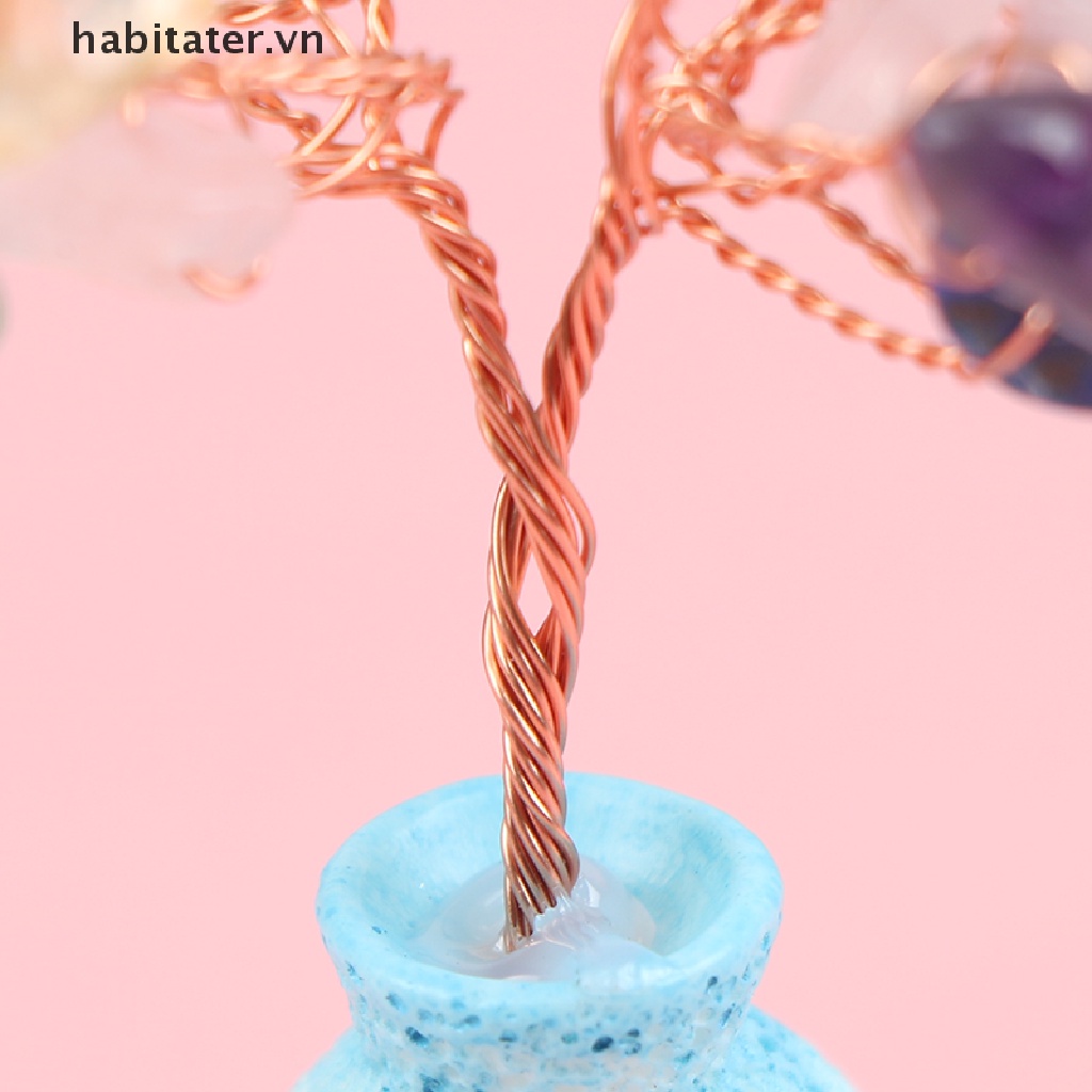 1 Cây Đá Thạch Anh Tím Mini Trang Trí Nội Thất