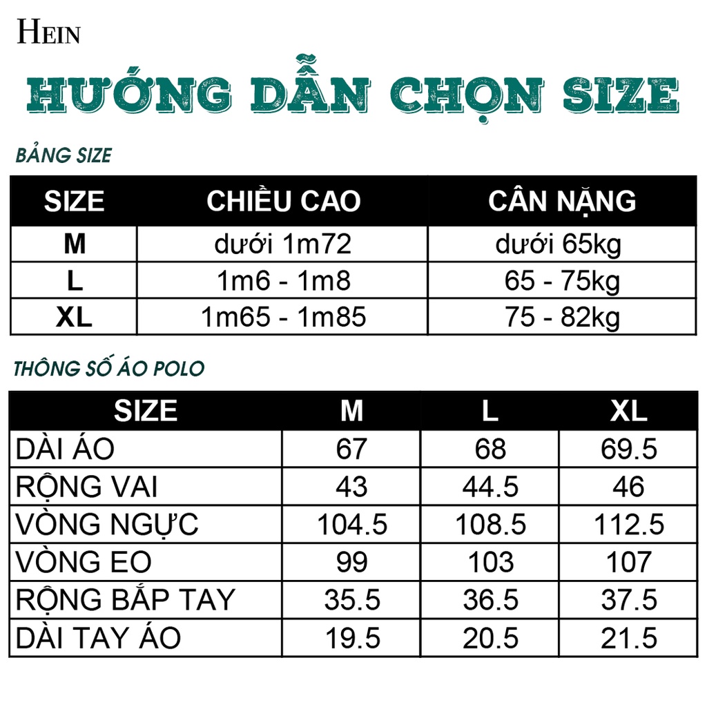 Áo polo nam HEIN cổ bẻ vải cá sấu cotton trơn một màu