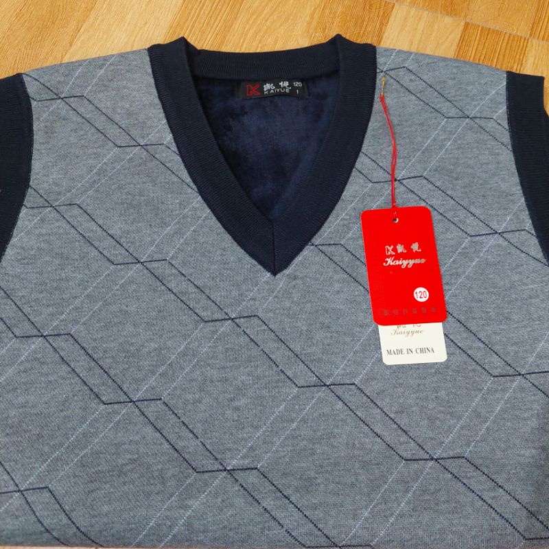 Áo len gile nam trung niên lót lông tặng ông tặng bố siêu ấm