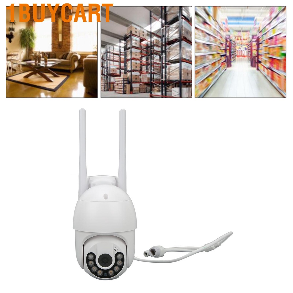 1buycart 2.4GHz WiFi Securtiy Camera Two Way Audio AI Human Detection HD Night Vision Surveillance Waterproof 100‑240V
