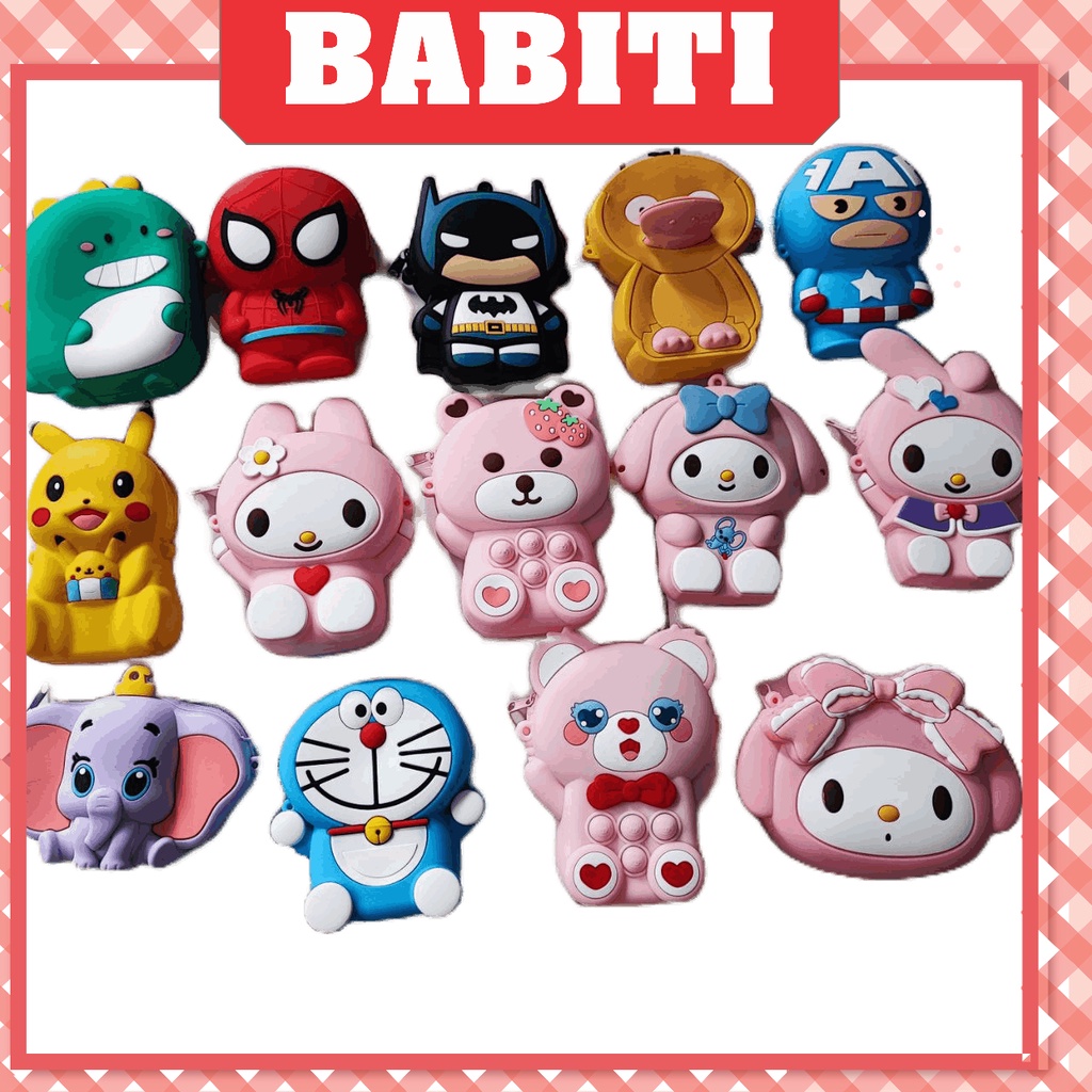 Túi đeo chéo cho bé đồ chơi popit silicon cute nhiều mẫu đựng tiền lì xì