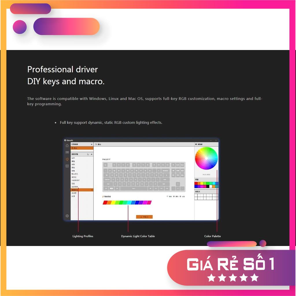 Bàn phím cơ ANNE D87 Classic led RGB có phần mềm điều chỉnh