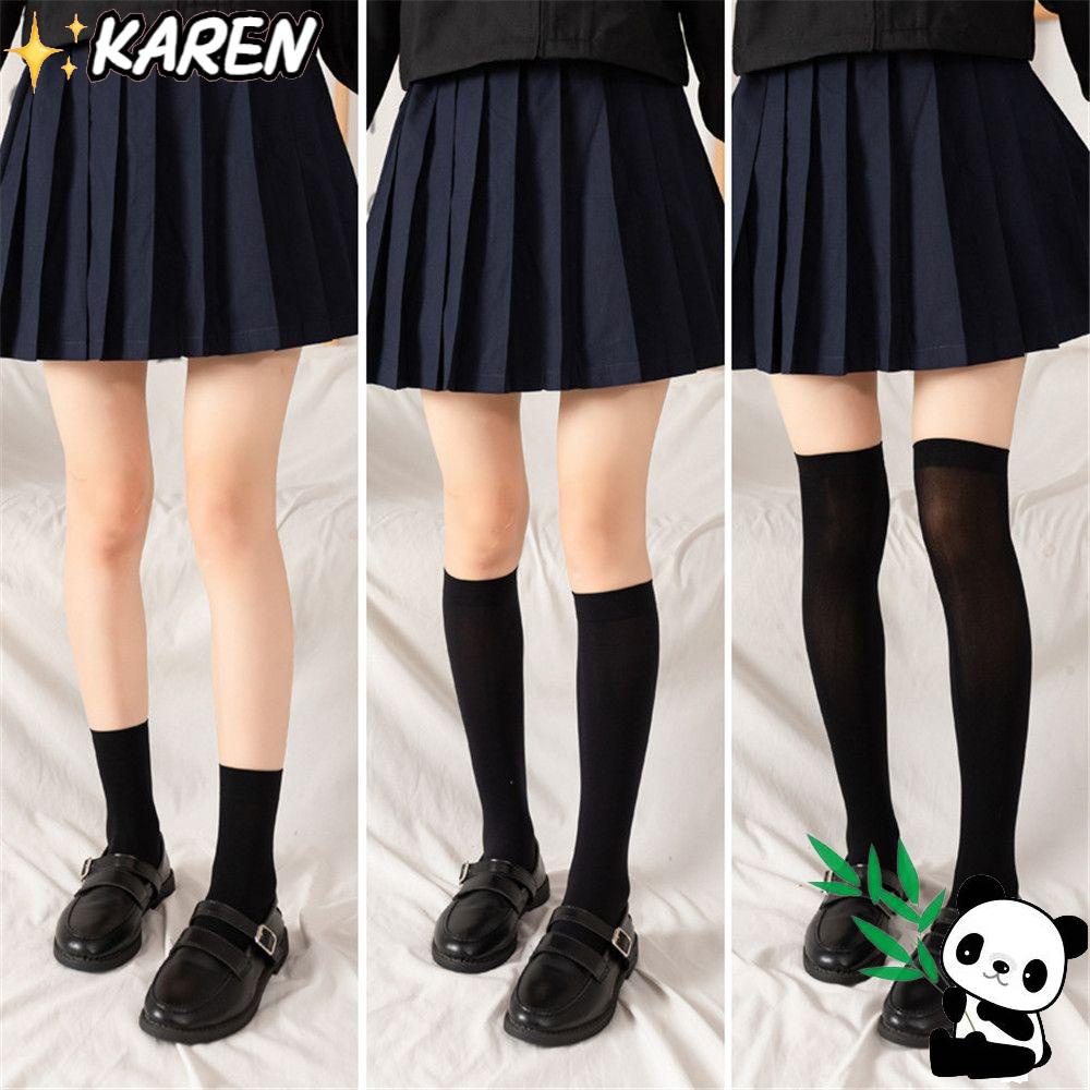 【COD】JK Lolita  Vớ dài 27-42cm màu trắng/đen năng động trẻ trung cho phái nữ