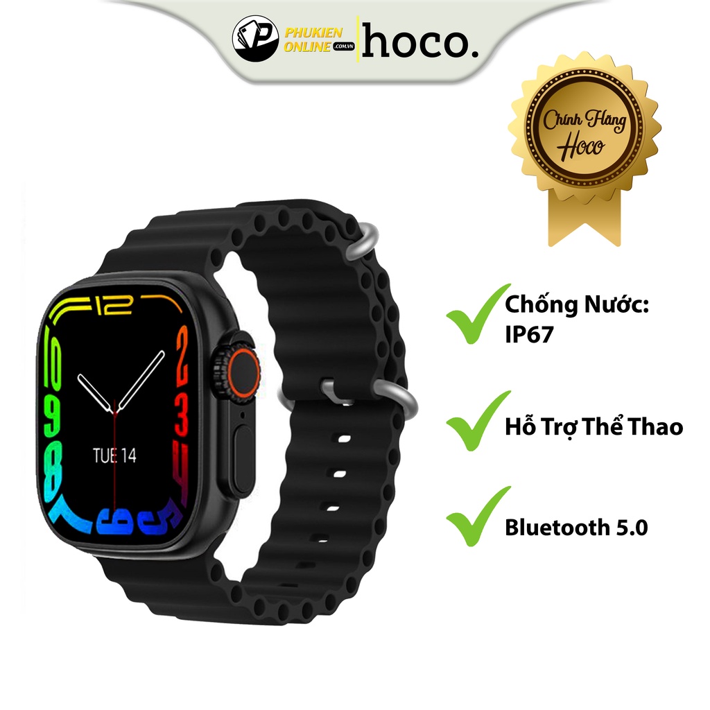 Đồng Hồ Thông Minh HOCO Y12 Ultra, Chống Nước IP67, Theo Dõi Sức Khỏ, Hỗ Trợ Thể Thao, Nghe Gọi, Bluetooth 5.0