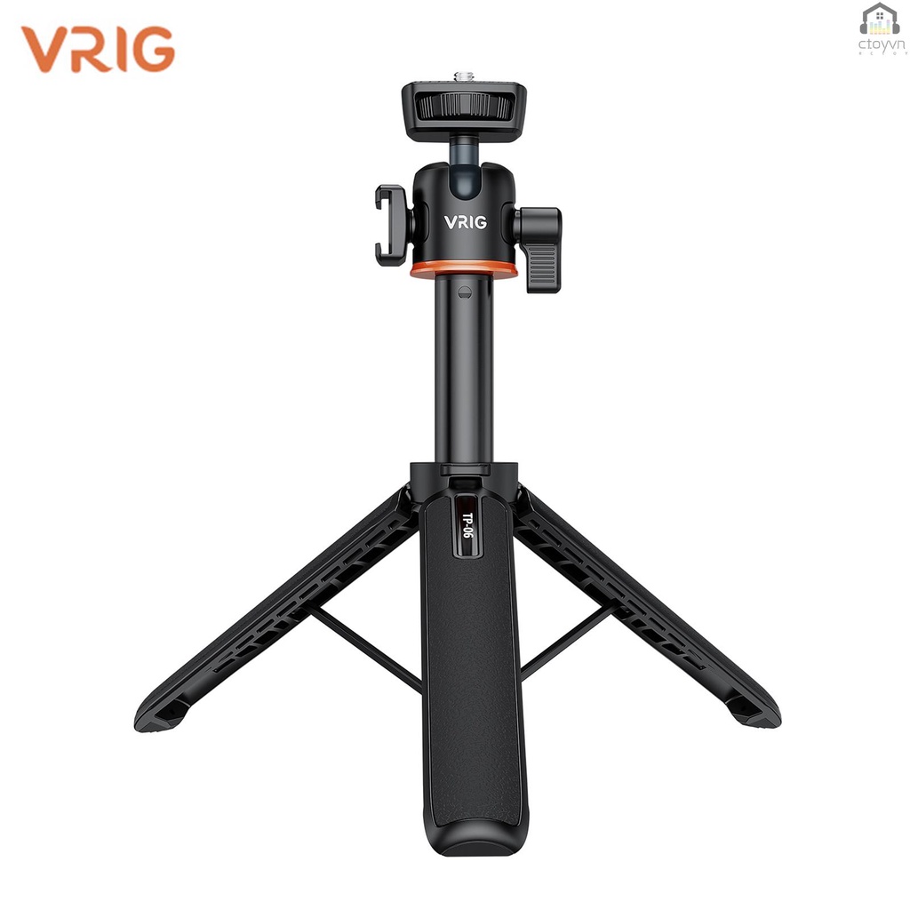 Giá Đỡ Ba Chân VRIG TP-06 Bằng Hợp Kim Nhôm Kèm Ốc Vít 1 / 4 Inch Xoay 360 Độ Tiện Dụng° Đầu Bi Xoay Được Có Thể Xoay Được Tiện Dụng