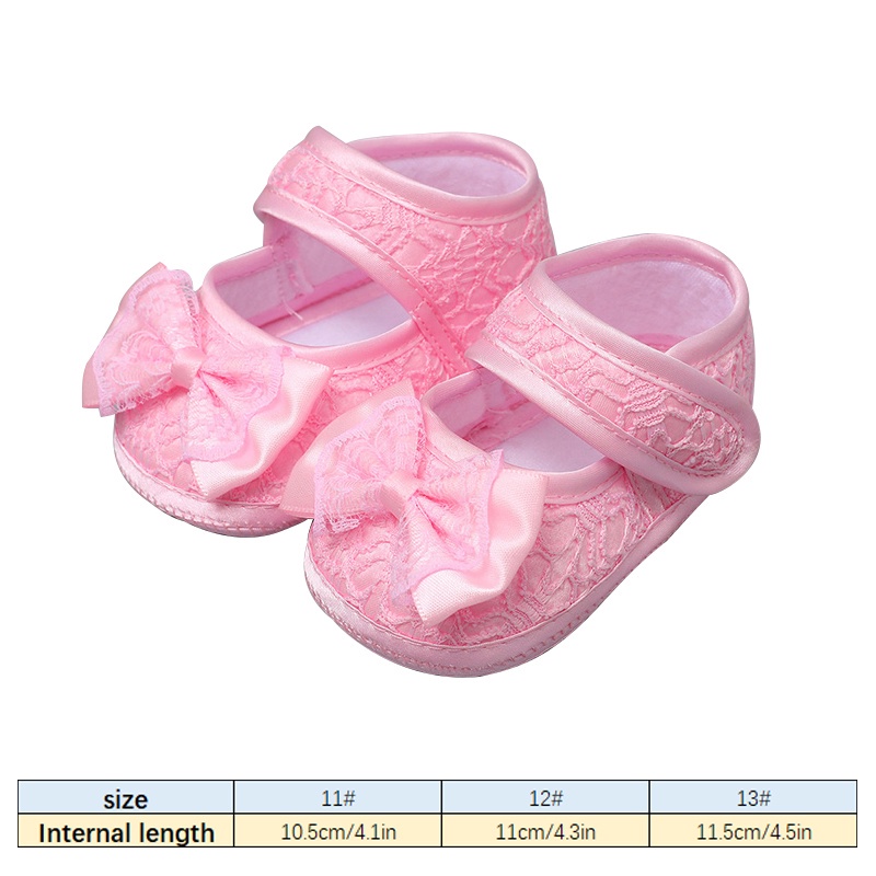 Giày Cotton Mềm Mại Chống Trượt Đính Nơ Ren Dễ Thương Cho Bé Gái Tập Đi