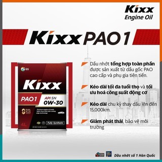 Nhớt ô tô tổng hợp toàn phần kixx pao 1 0w30