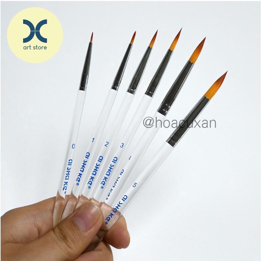 Cọ tỉa màu nước đầu tròn thân trong suốt AISHAKE