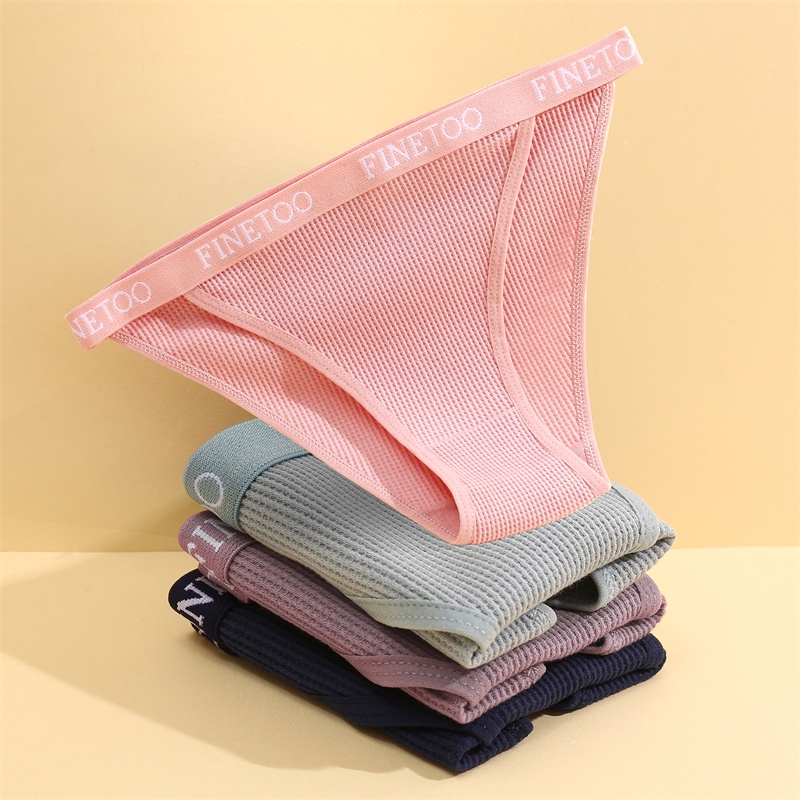 Set 3 quần lót cotton FINETOO in chữ thoải mái thời trang cho nữ