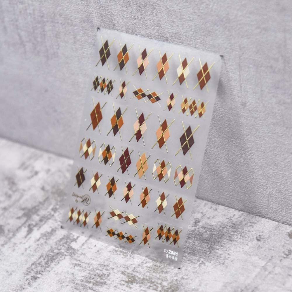 LOMBARD Miếng Dán Trang Trí Móng Tay Họa Tiết Hình Thoi / Chữ Tiếng Anh Thời Trang Cho Nữ