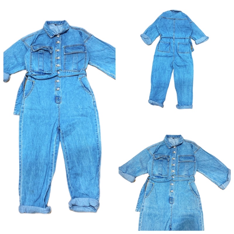 Đồ bay jumsuit jeans kaki dày dặn