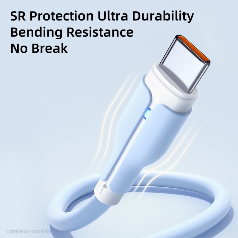 Dây Cáp Sạc Nhanh USB C 2m 6A Type C Bằng Silicone