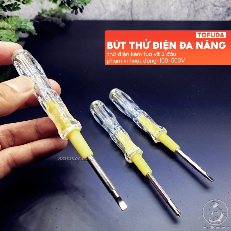 Bút Thử Điện Đa Năng TOFUDA (100-500V) | Thử Điện Kiêm Tua Vít 2 Đầu