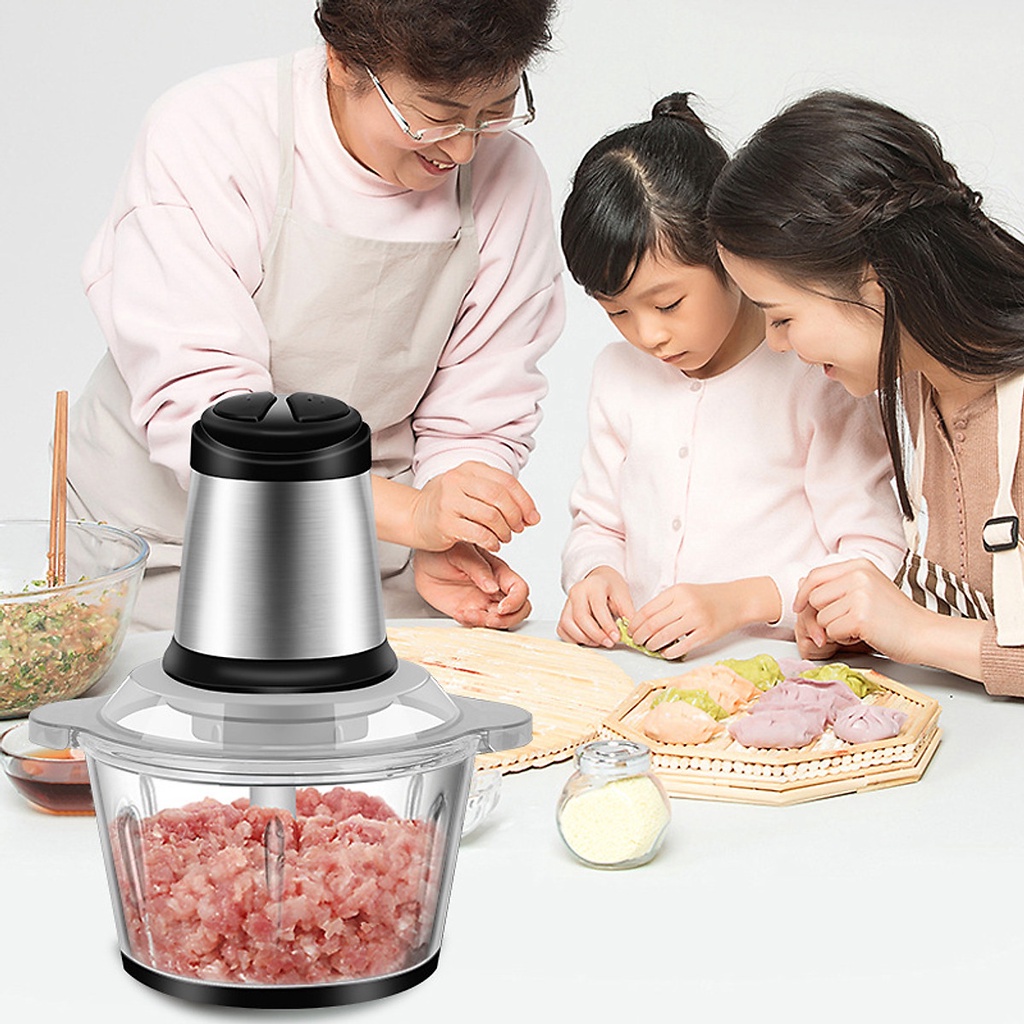 Máy Xay Thịt Tiện Ích Đa Năng - Cối Xay Thịt Thuỷ Tinh Chế Biến Thực Phẩm 2L- Hàng Chính Hãng