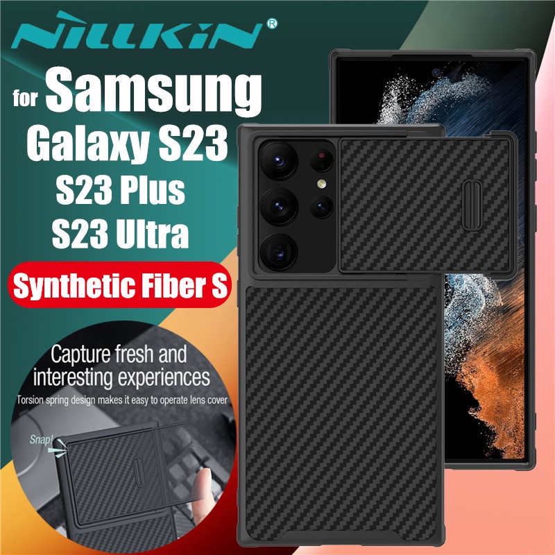 Ốp Điện Thoại NILLKIN Bằng Sợi Carbon Tổng Hợp Dạng Trượt Cho Samsung Galaxy S23 Ultra S23 Plus