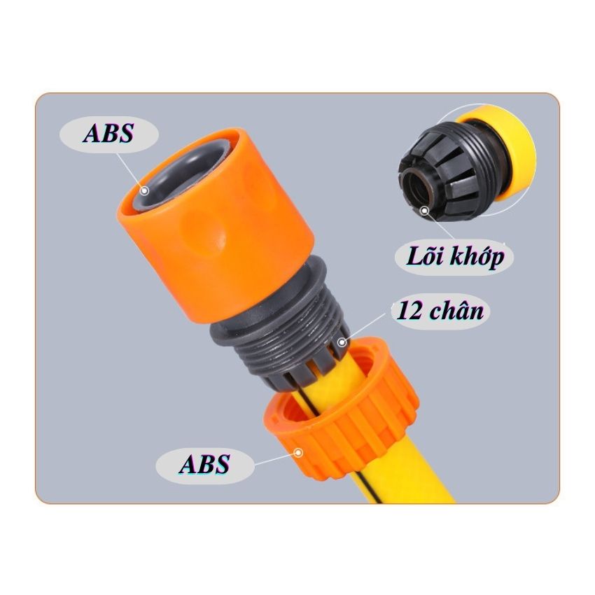 Khớp nối nhanh mang xông hai đầu ống dây phi 10mm đến phi 32mm lionking