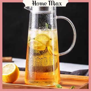 Ấm pha trà thủy tinh Deli nắp inox 1300ml chịu nhiệt cao cấp