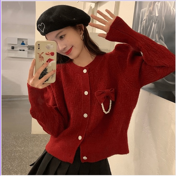 [CÓ SẴN] Áo len đỏ nữ - AMELIE STORE
