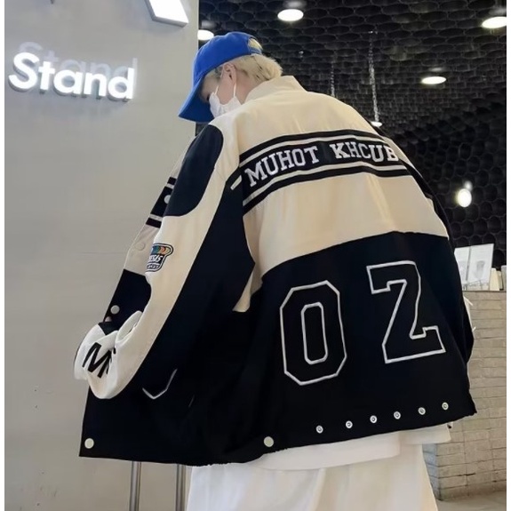 Áo Khoác Bóng Chày Dáng Rộng Phong Cách Hip Hop Cá Tính Cho Nam