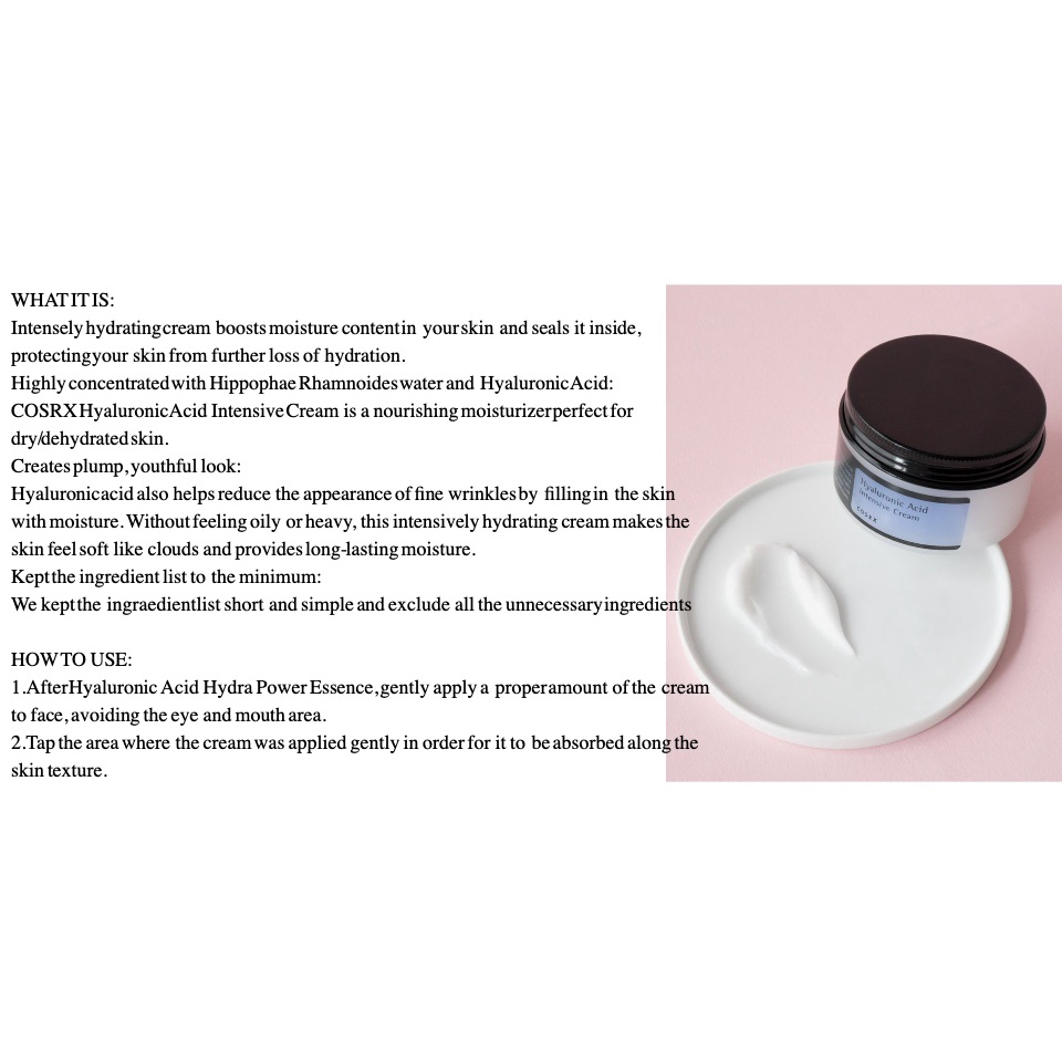 Kem Dưỡng Da Hyaluronic Acid COSRX 100ml