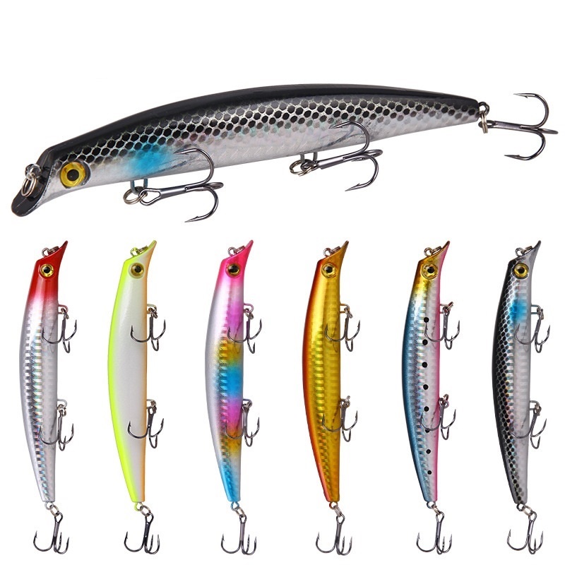 50 Mồi Câu Cá Giả Cứng 12.5Cm / 14g
