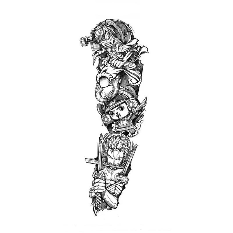 Hình Xăm Dán Tạm Thời Chống Nước Lâu Trôi Hình One Piece