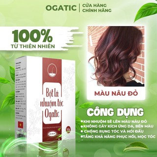 Bột Lá Nhuộm Tóc OGATIC 50g  - Chính Hãng - Hàng mới Từ  Lá móng - Lá chàm [Tặng lá thơm gội đầu]