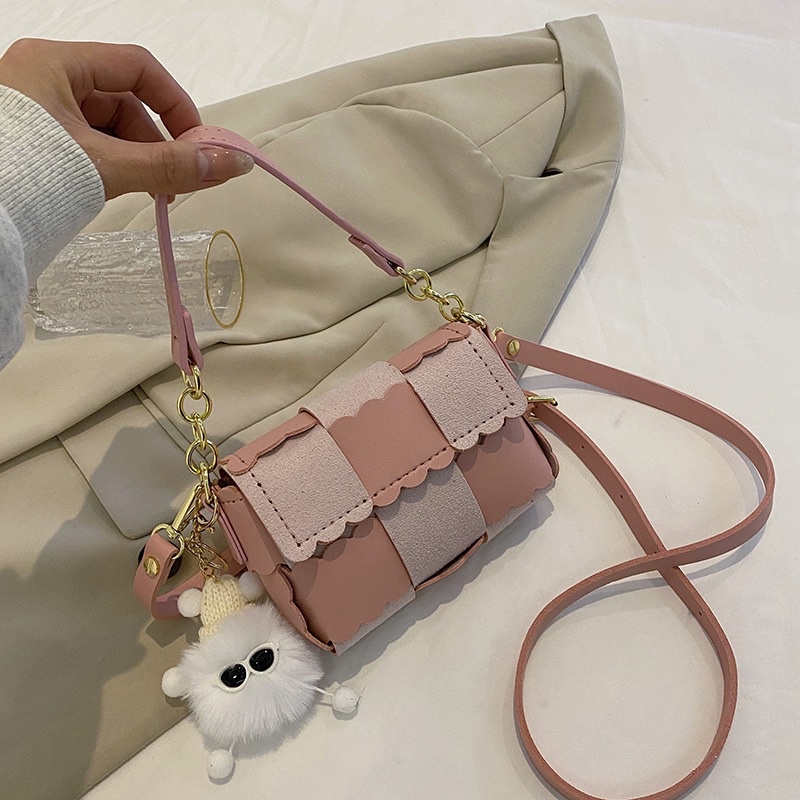 Túi tự đan da PU cao cấp kèm móc treo - Túi handmade đeo chéo làm quà tặng người yêu