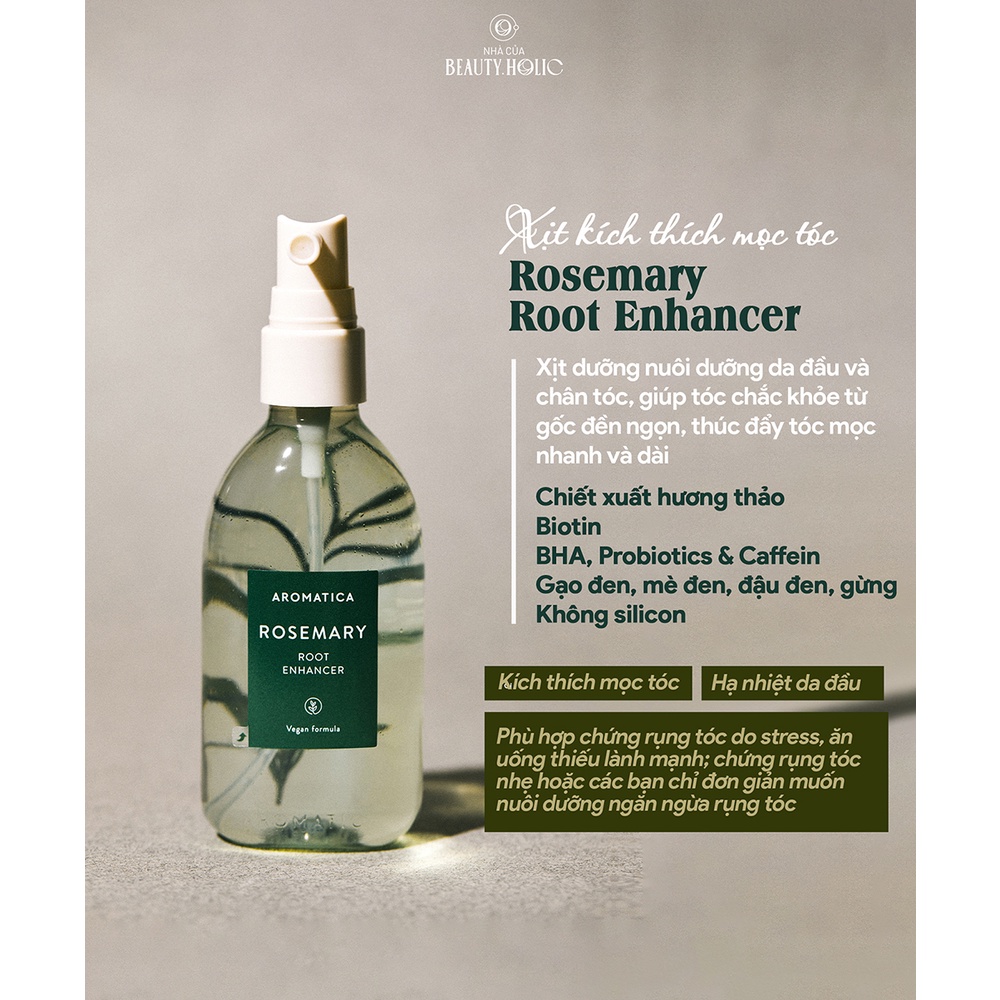 Set mini dòng sản phẩm hương thảo chăm sóc tóc rụng yếu AROMATICA ROSEMARY