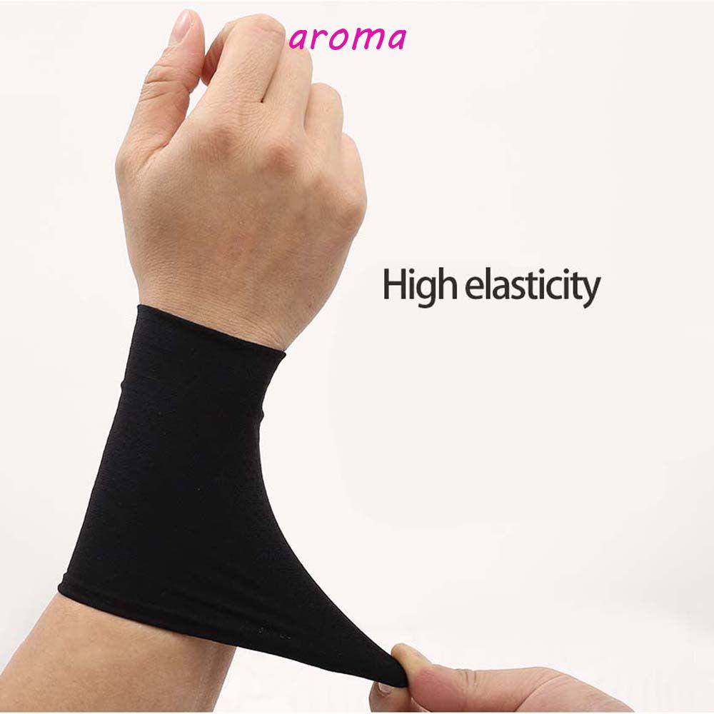 Vỏ Bọc Bảo Vệ Cổ Tay Bằng Lụa Lạnh Co Giãn Màu Trơn Dành Cho Nam Nữ Chơi Golf