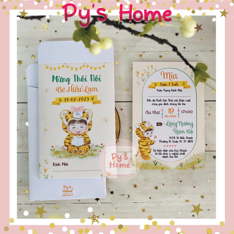 THIỆP THÔI NÔI - SINH NHẬT BÉ GÁI  - GIÁ 1 THIỆP