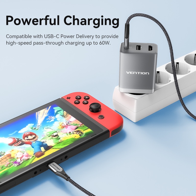 Dock Sạc Nhanh Vention 60W Cho Nintendo Switch NS HDMI