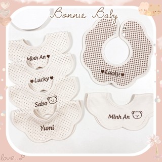 Yếm thêu tên bé theo yêu cầu Organic Bunnie Blossom