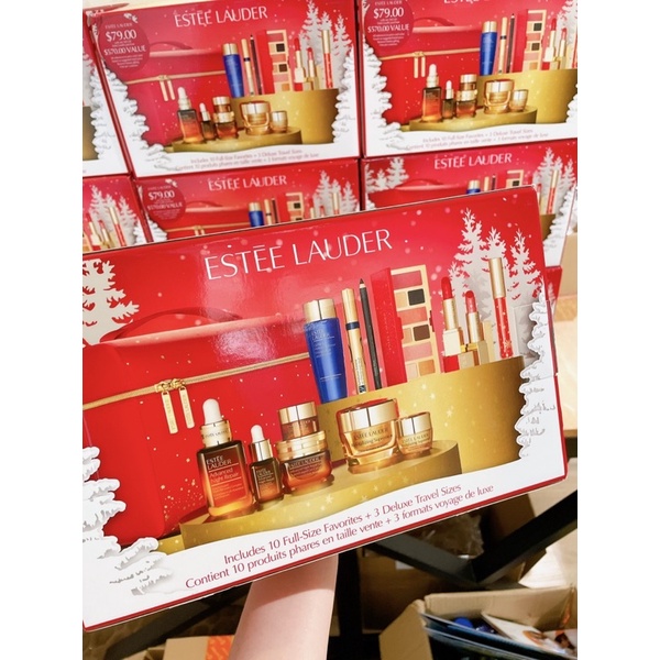 Set Dưỡng da 13 món Estee Lauder năm 2022 + vali đỏ siêu hot