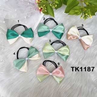 [TK1185 - TK1188] - (Set 2 cột - chọn màu ghi chú) Cột tóc nơ lụa cao cấp phối màu - Hàng thiết kế của Tũn