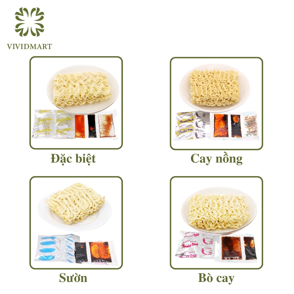 - INDOFOOD - Mì xào khô Indomie Mi Goreng đủ 4 vị: Đặc biệt, sườn, cay nồng, bò cay  - Mì Ăn L