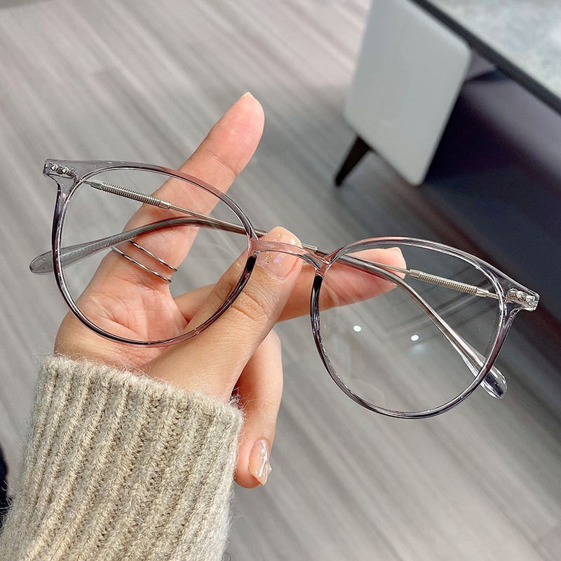 Kính Mát Gọng Tròn Chống Ánh Sáng Xanh Phong Cách Retro Thời Trang Cho Nữ