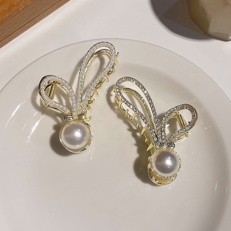 Kẹp Tóc Hình Tai Thỏ Đính Đá Thời Trang Hàn Quốc Dành Cho Nữ