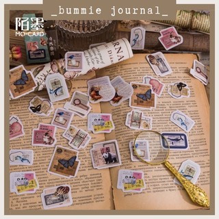 Hộp 46 sticker vintage mới trang trí sổ journal, bullet journal, junk journal, scrapbook