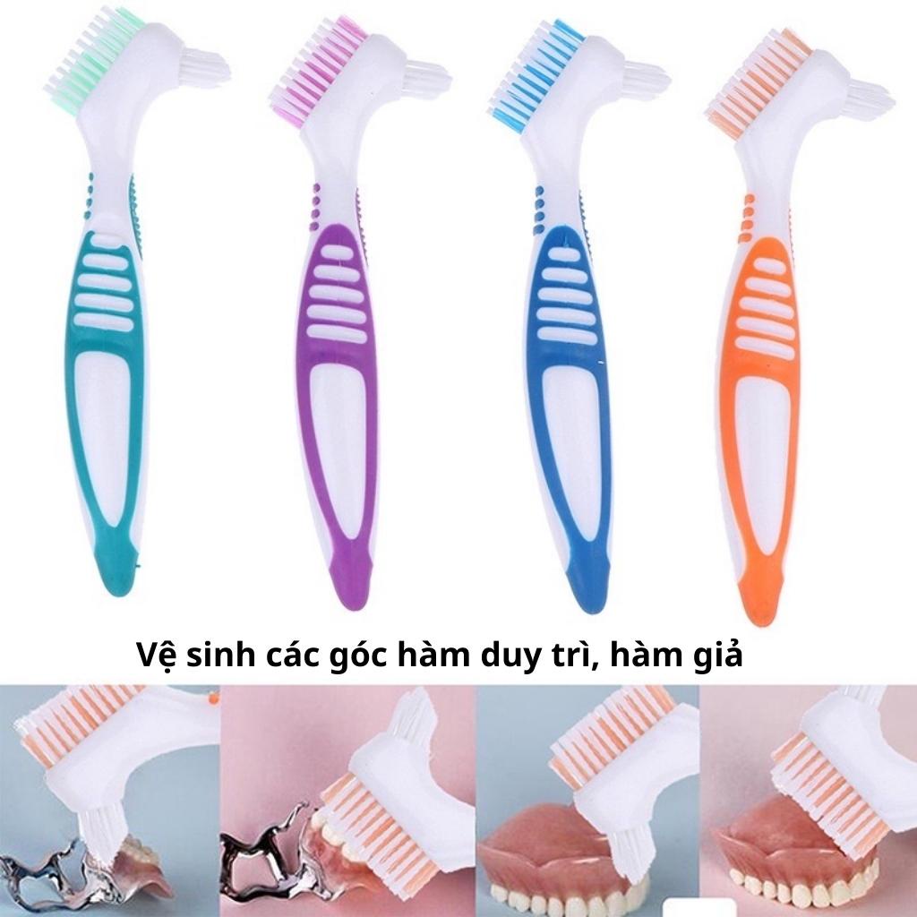 Bàn chải làm sạch khay niềng trong suốt, vệ sinh hàm duy trì, máng invisalign và hàm giả 2 đầu chuyên dụng