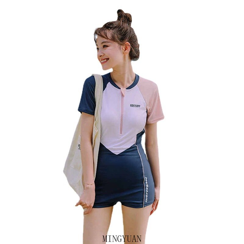 Đồ Bơi Một Mảnh Thể Thao Một Mảnh Ôm Dáng Màu Khối Thời Trang Mùa Xuân Nóng Bỏng Cho Nữ