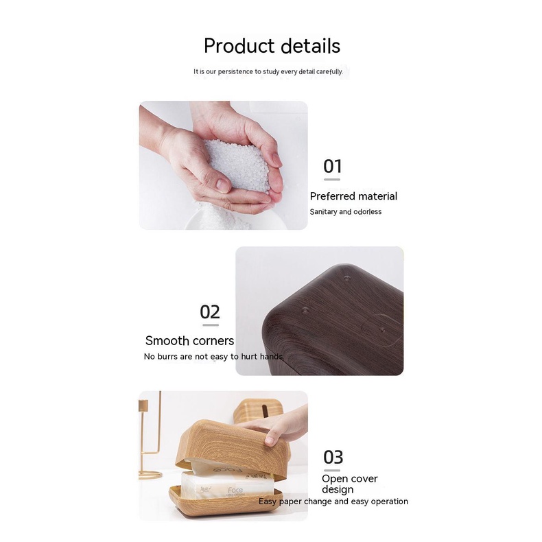 Hộp Đựng Khăn Giấy Bằng Gỗ Óc Chó Giả Để Bàn Trang Trí Phòng Khách