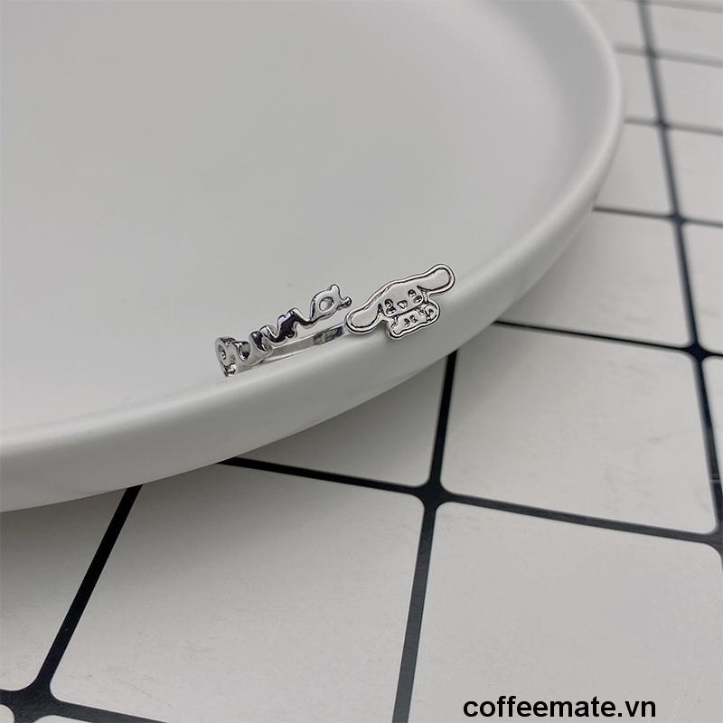 【coffeemate】⚡ Nhẫn đôi hở họa tiết Cinnamoroll hoạt hình dễ thương phong cách Hàn Quốc cho nữ