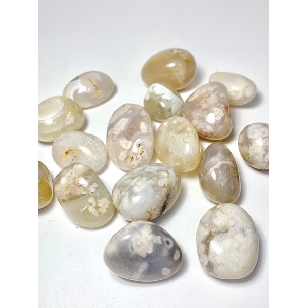 FLOWERS AGATE Tumbles (mã não hoa anh đào) dùng trong thanh tẩy, thiền định, trang trí…